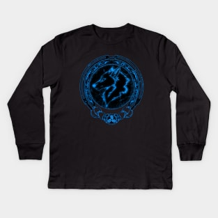 Fenris Wolf and Celtic Triskelion symbol Kids Long Sleeve T-Shirt